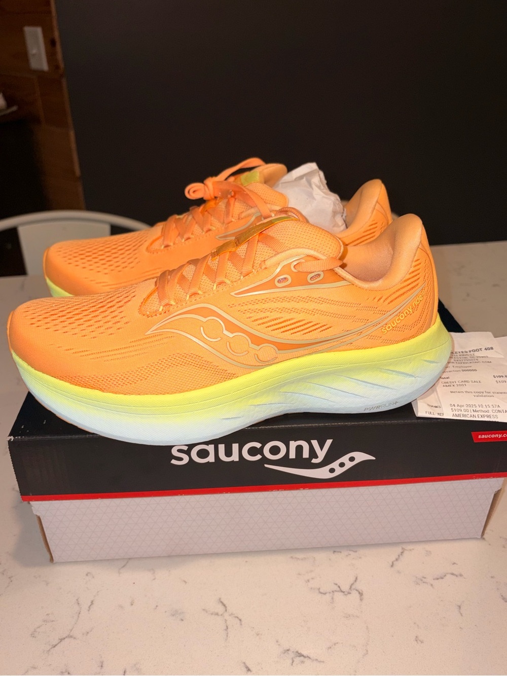 New in Box (with receipt) Saucony Ride 18 Pwr Run + Running Sneakers- Women’s 9